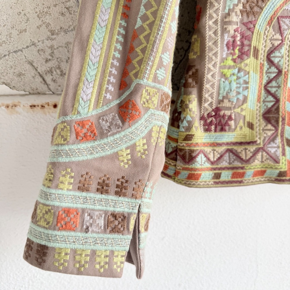 Coldwater Creek Embroidered Jacket Boho Aztec Bohemian Southwestern Blazer 12 - Picture 6 of 12